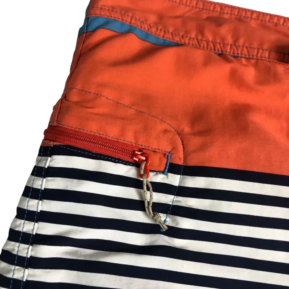 Patagonia‎ Wavefarer Board Shorts Mens 36 Fitz Stripe Catalyst Blue Swim Trunks